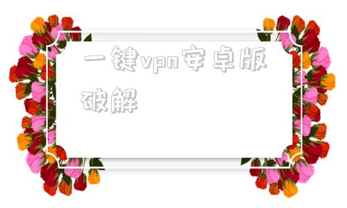一键vpn安卓版破解的简单介绍